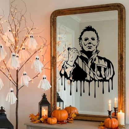 Halloween Horror Character Window Clings - 2 Sheets Spooky Silhouette Decals