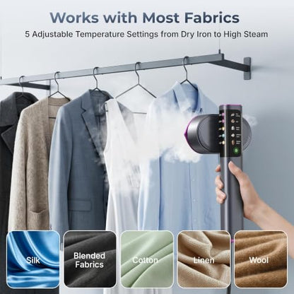 Travel Handheld Garment Steamer with Leak-Proof Water Tank - 15s Fast Heat Up, Adjustable Temperature