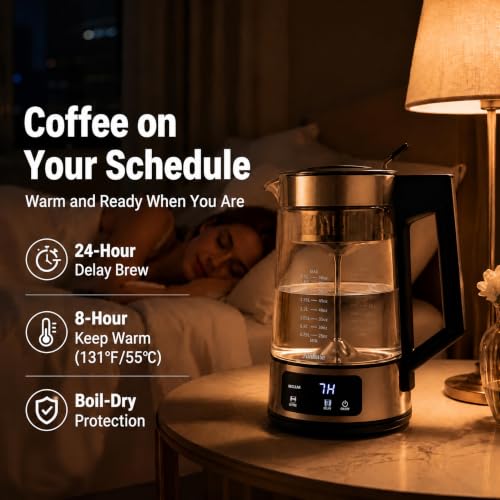 12-Cup Electric Coffee Percolator with 3 Brew Strength Settings
