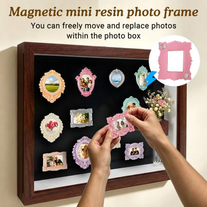 Mini Shadow Box Kit with Magnetic Frames & Mini Vase - DIY Wall Decor
