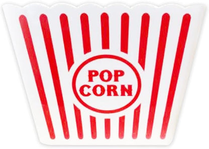 Novelty Place Classic Red & White Striped Popcorn Containers - Perfect for Movie Night | 9.25" Square x 5.9" Deep (1 Pack)