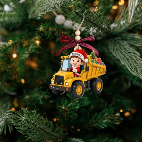 Dump Truck Christmas Ornament - Kids Construction Toy for Tree Decoration - Variation of THIS listing