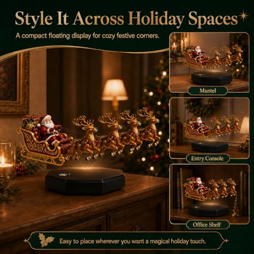 Floating Santa Sleigh - Magnetic Levitation Christmas Display for Home Decor - Red
