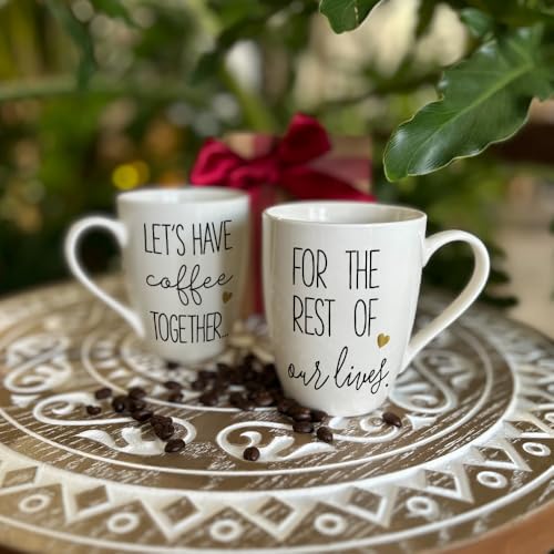Coffee Mug Set for Couples - Wedding Engagement Bridal Shower Gift