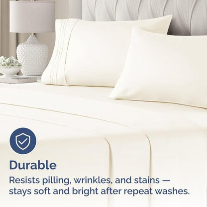 King Pillow Cases by [Brand Name] - Ultra Soft Hotel Quality Covers | Comfy, Wrinkle-Free & Fade Resistant - Off White - Set of 2