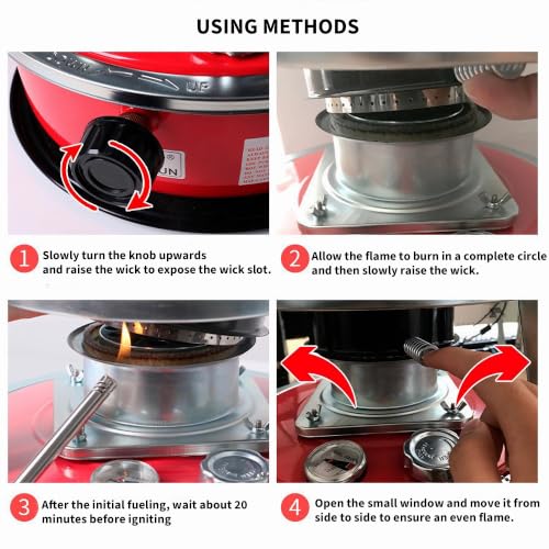 Portable Kerosene Heater 9000 BTU with 3 Wicks for Indoor & Camping Use