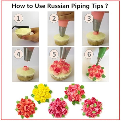 Russian Piping Tips Set 166 Pcs Baking Decorating Tools for Cakes