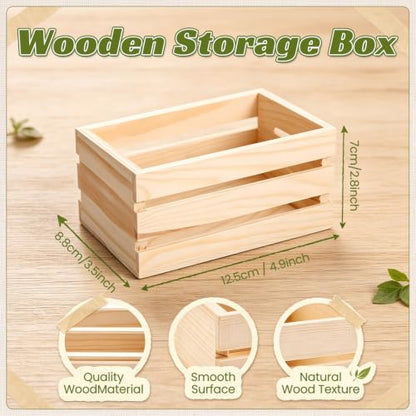 Mini Wooden Pallet Coaster Set with Storage Box - Rustic Farmhouse Decor
