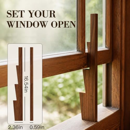 Wooden Window Prop Stick for Casement & Awning Windows - Adjustable Support