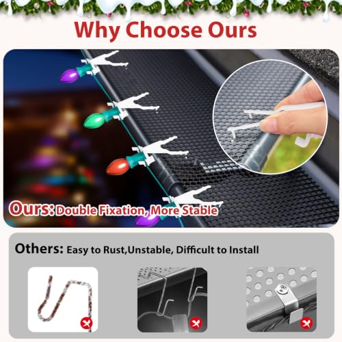 100Pcs Christmas Gutter Clips for Outdoor Lights - Fits Gutter Guard - Variation of THIS listing 100