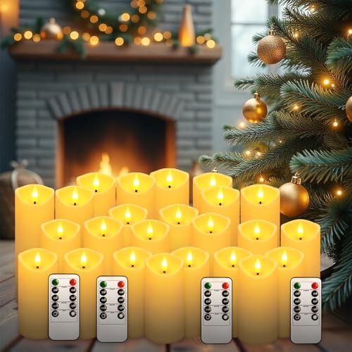 72 Pack Ivory Flameless LED Candles with Remote Control - Realistic Flickering & Timer