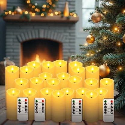 72 Pack Ivory Flameless LED Candles with Remote Control - Realistic Flickering & Timer