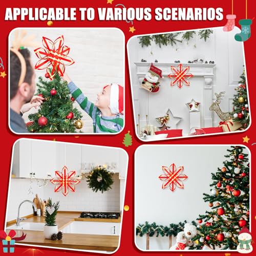 12-Inch Scandinavian Bamboo Christmas Tree Topper Snowflake Star Decoration