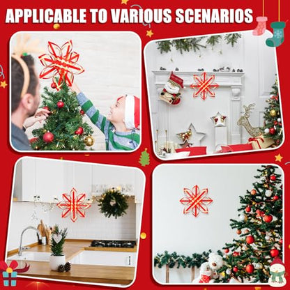 12-Inch Scandinavian Bamboo Christmas Tree Topper Snowflake Star Decoration