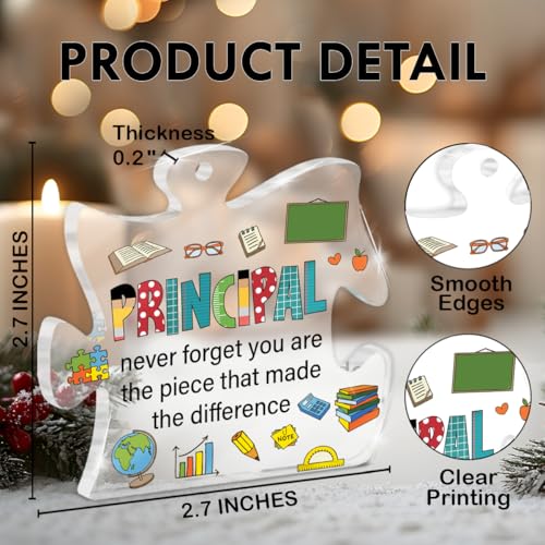 Principal Appreciation Gifts Christmas Puzzle Ornament - Acrylic Hanging Decor