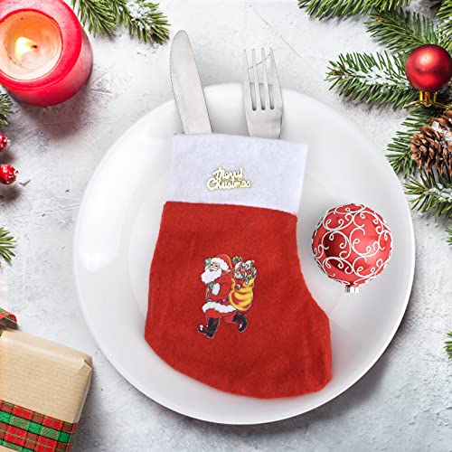 Red Felt Christmas Stockings Set - 150 Mini Santa Holiday Decorations