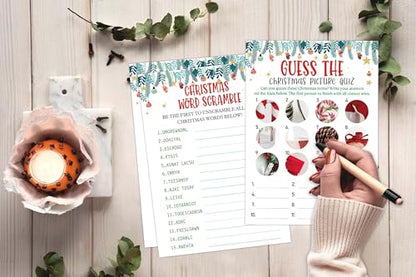 Christmas Games Bundle - Multicolor Word Scramble & Picture Quiz for Holiday Parties