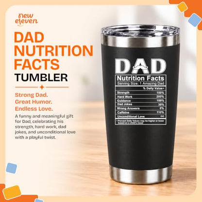 20 Oz Dad Tumbler Black - Father's Day Gift for Dad from Kids - Dad Nutrition Variation