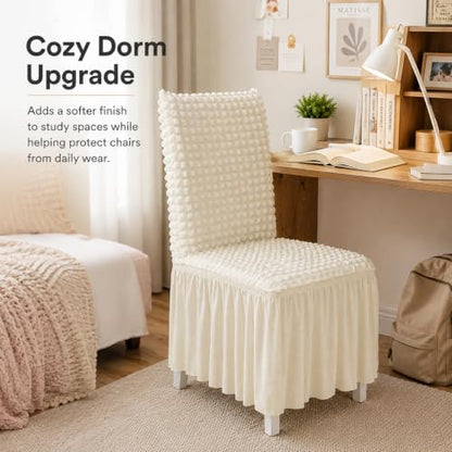 Dorm Chair Cover with Skirt - Stretch Armless Slipcover, Washable - Variation I