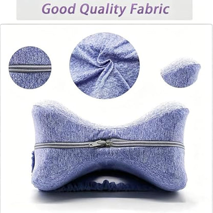 Knee Alignment Pillow for Side Sleepers - Memory Foam Leg Support with Adjustable Strap