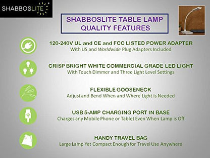 SHABBOSLITE® LED Table Lamp White