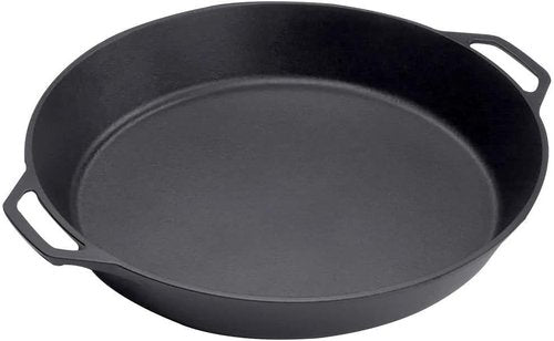 Lodge 17 Inch Pre-Seasoned Cast Iron Skillet - Versatile Cooking for Oven, Stove, Grill, or Campfire - Black