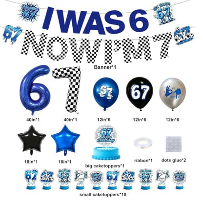 Boy Birthday Decorations 6 7 with Banner and Balloons Set