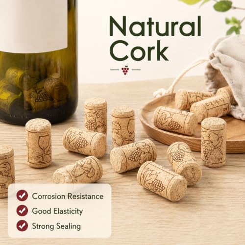 200 Pack Natural Corks for Wine Bottles 7/8" x 1 3/4" Bulk Craft Corks