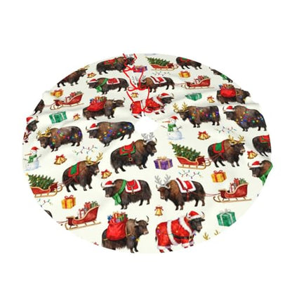 Highland Cow Christmas Tree Skirt 30 Inches Holiday Decor - Christams Highland Cow / 30"