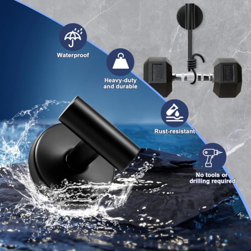 Removable Shower Hooks Set - Silver Suction Cup Hooks for Bathroom, 4 Pack
