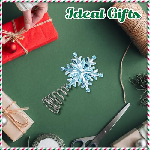 Iridescent Mini Snowflake Tree Topper for Christmas Decorations - Blue Gemstone