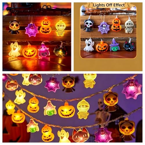 Halloween String Lights 19.7ft with 40 Colorful LEDs & 8 Modes - USB Powered - Variation of 40