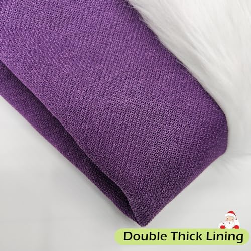 Purple Santa Hat Adults Christmas Headwear Plush Fluffy Holiday Party Accessory