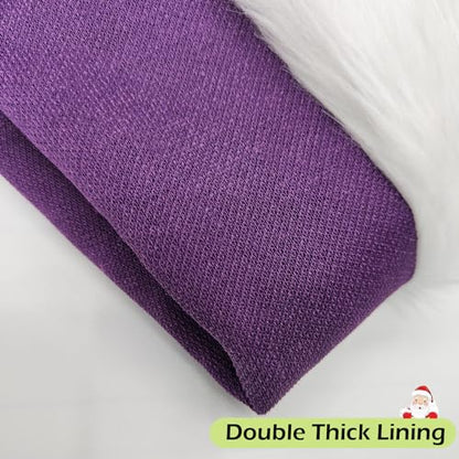 Purple Santa Hat Adults Christmas Headwear Plush Fluffy Holiday Party Accessory
