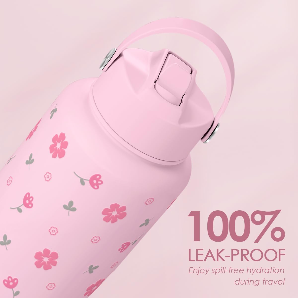 Skiennix 32oz Stainless Steel Floral Water Bottle - Insulated Design for Women & Girls | Perfect Gift Idea