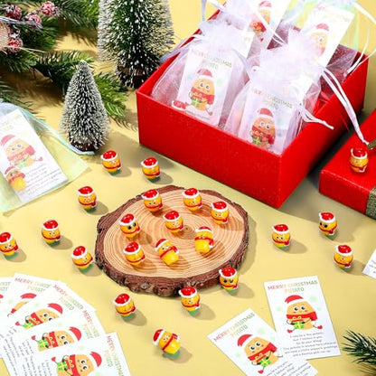 100 Sets Christmas Resin Potato Ornaments with Cards & Organza Bags - Holiday Gift Decor