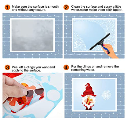 Christmas Window Clings 245pcs Holiday Decor Reusable Double-Sided Stickers
