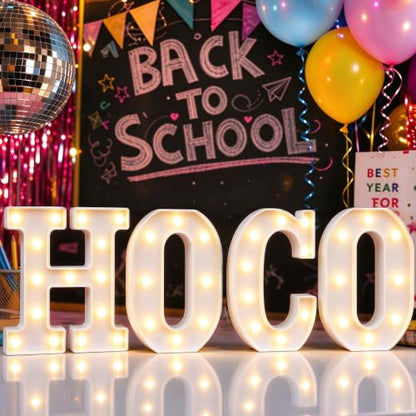 Warm White HOCO Marquee Letters Homecoming Decorations 8.7 Inch Tall