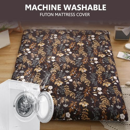 Japanese Floor Mattress Cover with Zipper 135x200cm Washable Futon Protector - E Variation