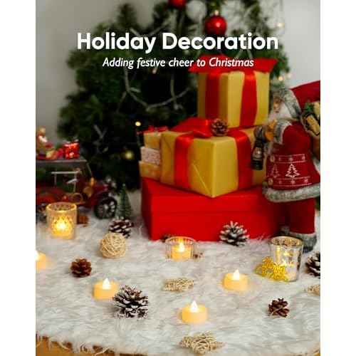 Amagic 12/24/50/100/150 Pack Battery Operated Tea Lights Candles, Fake Tealights Candles, Flameless LED Tea Lights for Halloween, Wedding, Votive, Festival, Table Decor(12 Pack, Warm White)