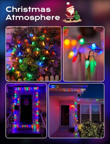 Multicolor Battery Operated Christmas String Lights 2 Pack - 100 LEDs, 8 Modes