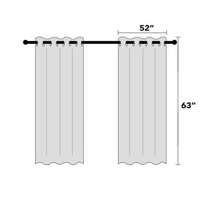 PrinceDeco Blackout Curtains 63 Inches Long 100% Blackout Curtains for Bedroom Rod Pocket Linen Textured Curtains Energy Saving with White Liner, 2 Panels(52 x 63 Inch, Natural)