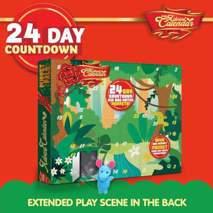 Christmas Advent Calendar with Plush Animal Finger Puppets - 24 Days Kids Countown