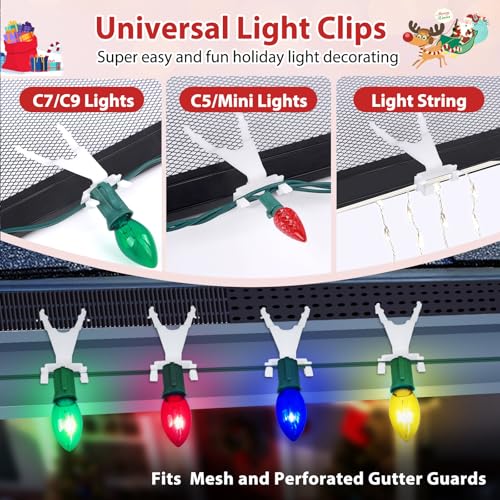 100Pcs Christmas Gutter Clips for Outdoor Lights - Fits Gutter Guard - Variation of THIS listing 100