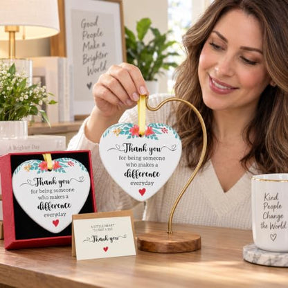 Thank You Heart-Shaped Teacher Appreciation Ornament - Keepsake Gift