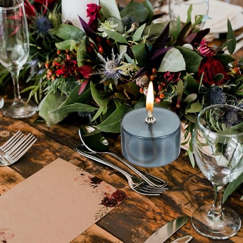 Refillable Glass Oil Lamps for Dining Table Centerpieces - 3 Pack