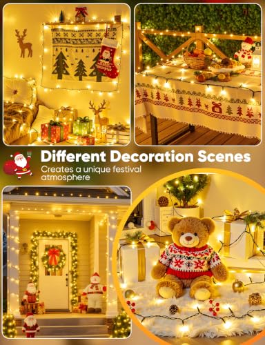 Warm White Battery Operated Christmas String Lights 17FT 4 Pack