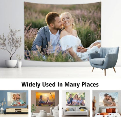 Personalized Wall Tapestry 32x48 Inch Custom Photo Banner Backdrop Gift