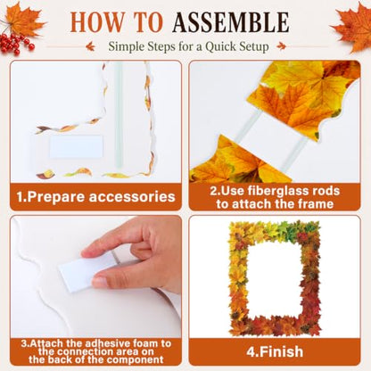 Fall Maple Leaves Photo Prop Frame for Autumn Party Decorations