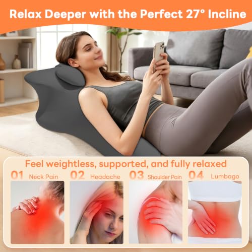 Dark Gray Memory Foam Wedge Pillow for Reading and Support - Intimacy Positioning Pillow